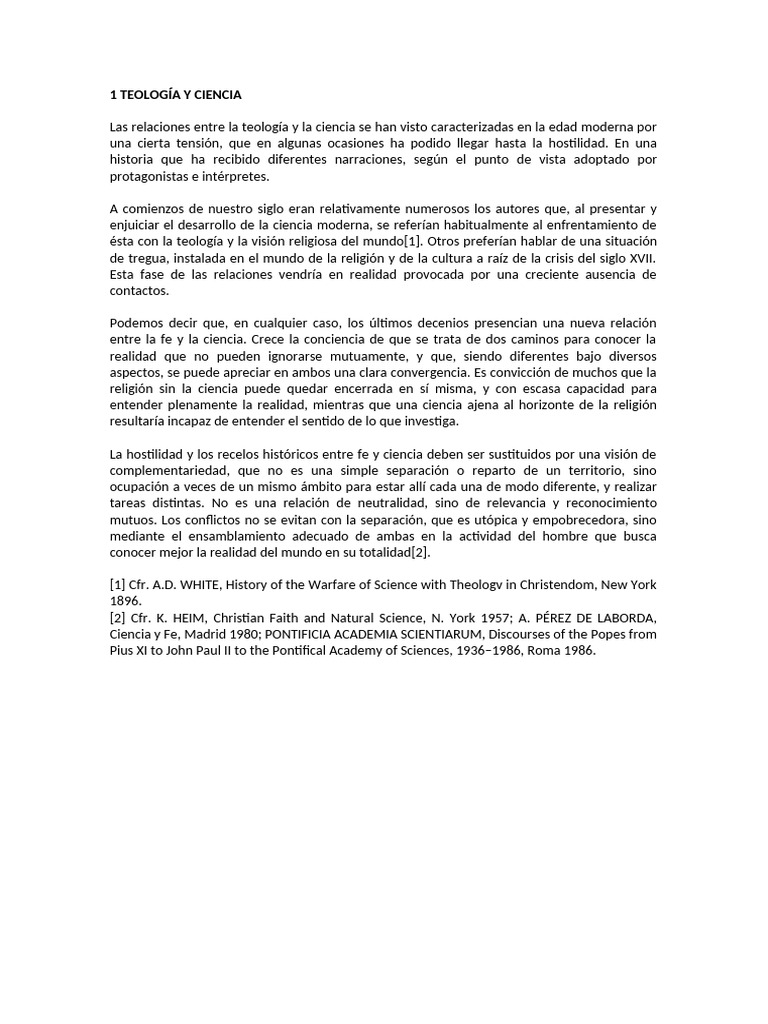 Fe y Ciencia: Una Relación Complementaria | PDF | Filosofía