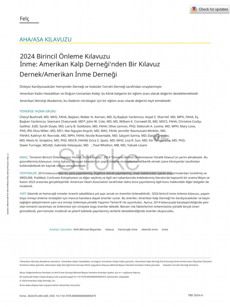Bushnell Et Al 2024 2024 Guideline For The Primary Prevention of Stroke ...