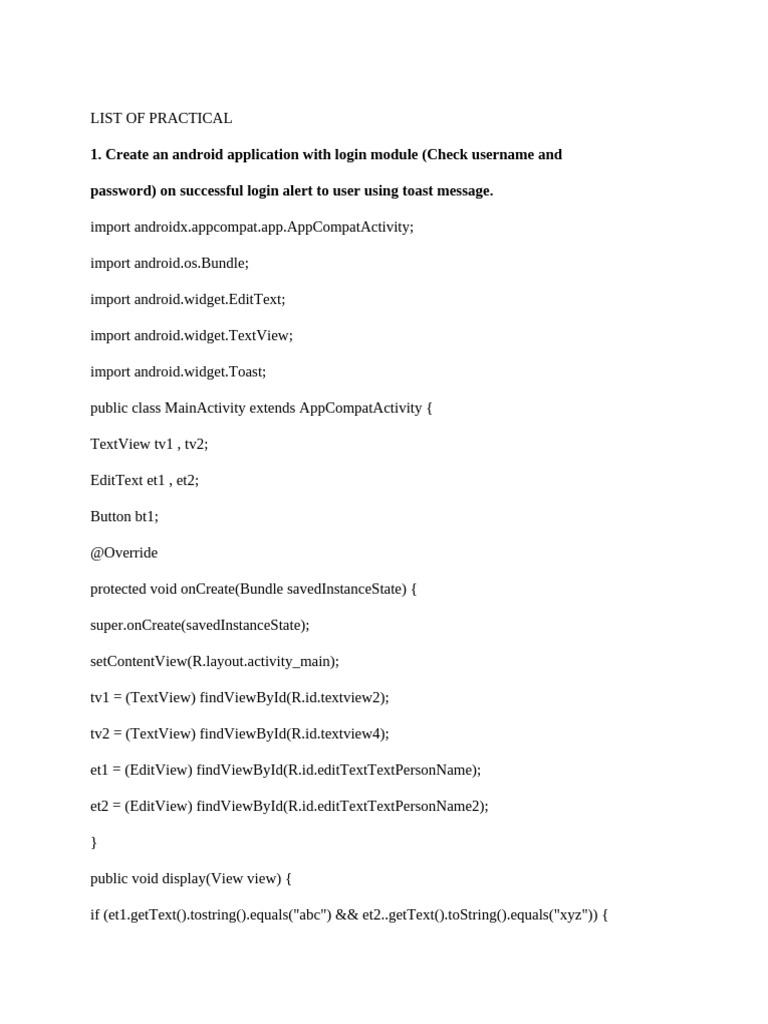 Android App Development Examples | PDF | Android (Operating System ...