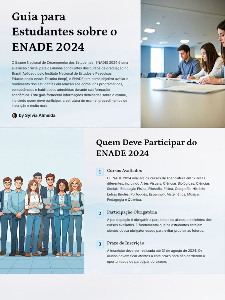 Guia do Estudante para o ENADE 2024 | PDF | Pedagogia