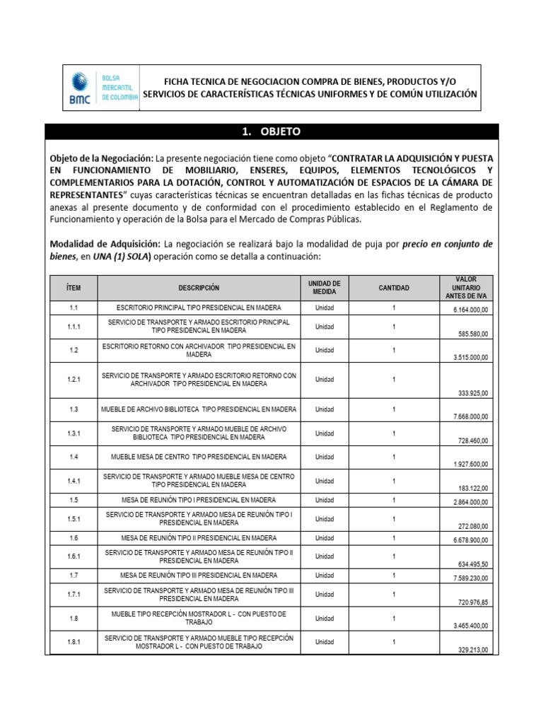 FTN - Mobiliario - APROBADA | PDF | Contador | Documento de identidad