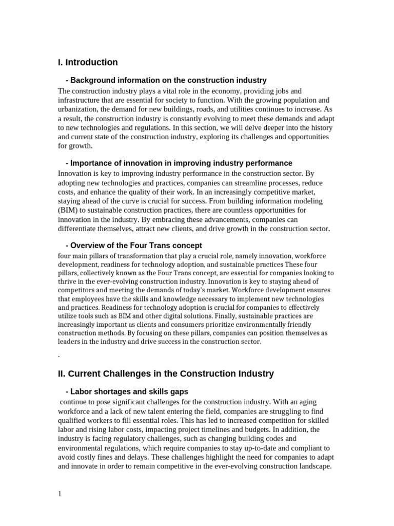 I Introduction Background | PDF | Innovation | Workforce Development