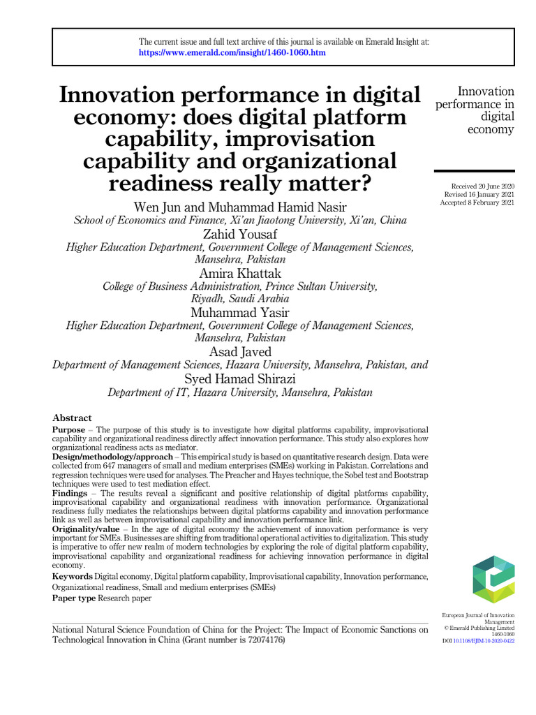 Impact of Digital Capabilities on Innovation | PDF | Structural ...