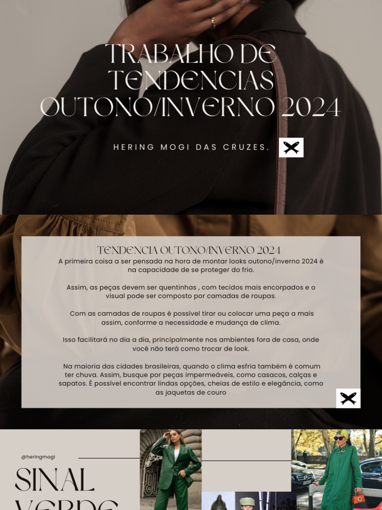 Looks Tendência Outono/Inverno 2024 | PDF | Moda | Roupas