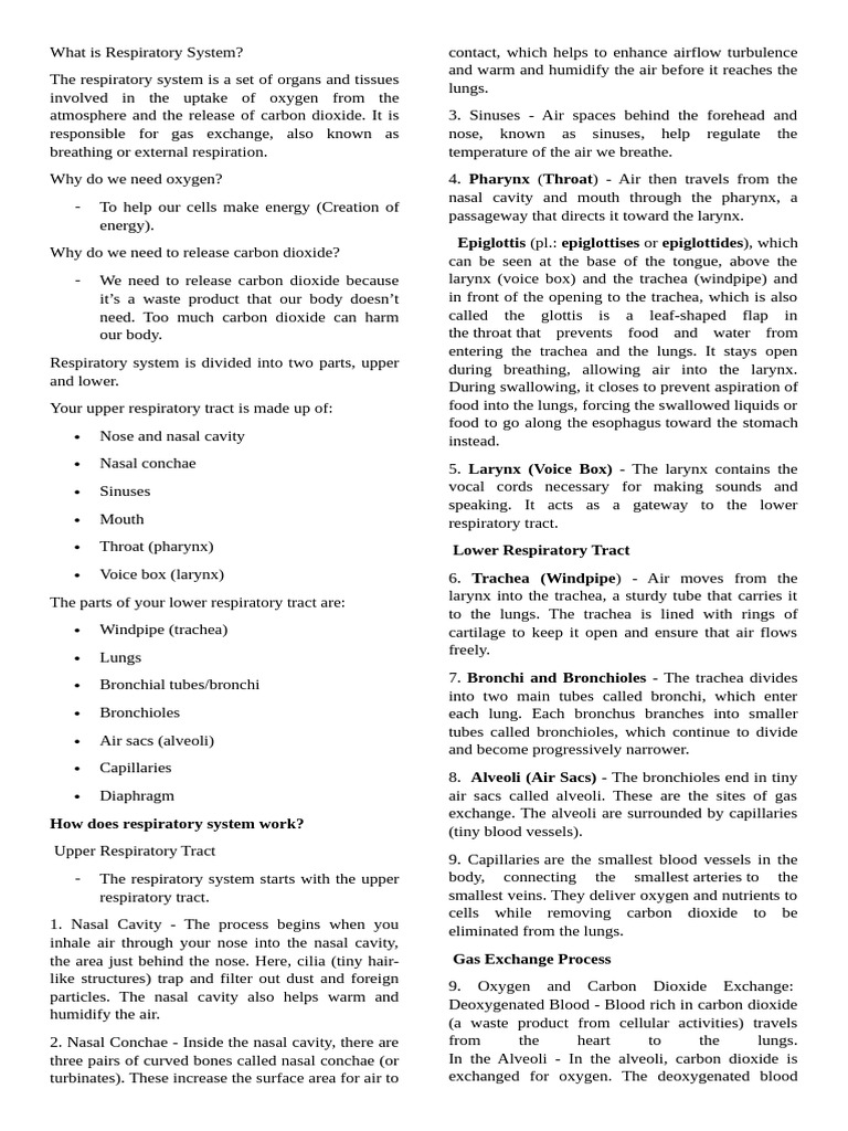 Respiratory System Readings PDF Respiratory Tract Central Nervous(04)