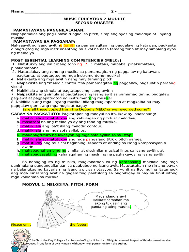 MUsic 2 Module (1st and 2nd Week) 2nd Grading Checked For Printing | PDF