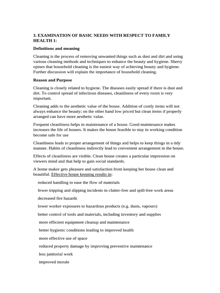 Examination of basic needs with respect to family health 1 pdf