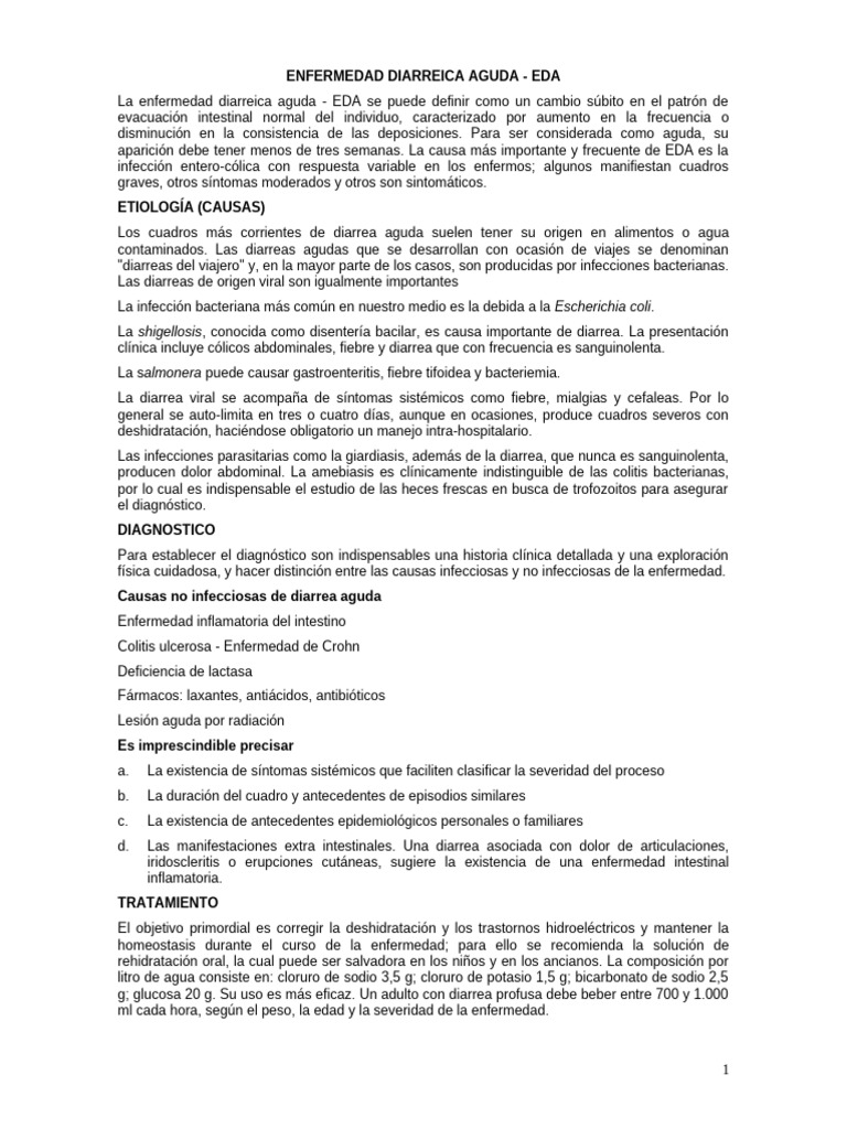 Enfermedad Diarreica Aguda - EDA | PDF | Diarrea | Enfermedades y ...