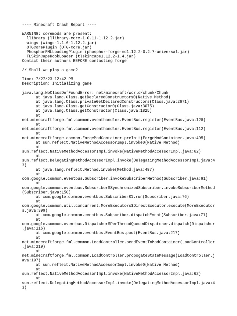 Crash 2023 07 27 - 12.42.11 Client | PDF | Java Virtual Machine | Computing