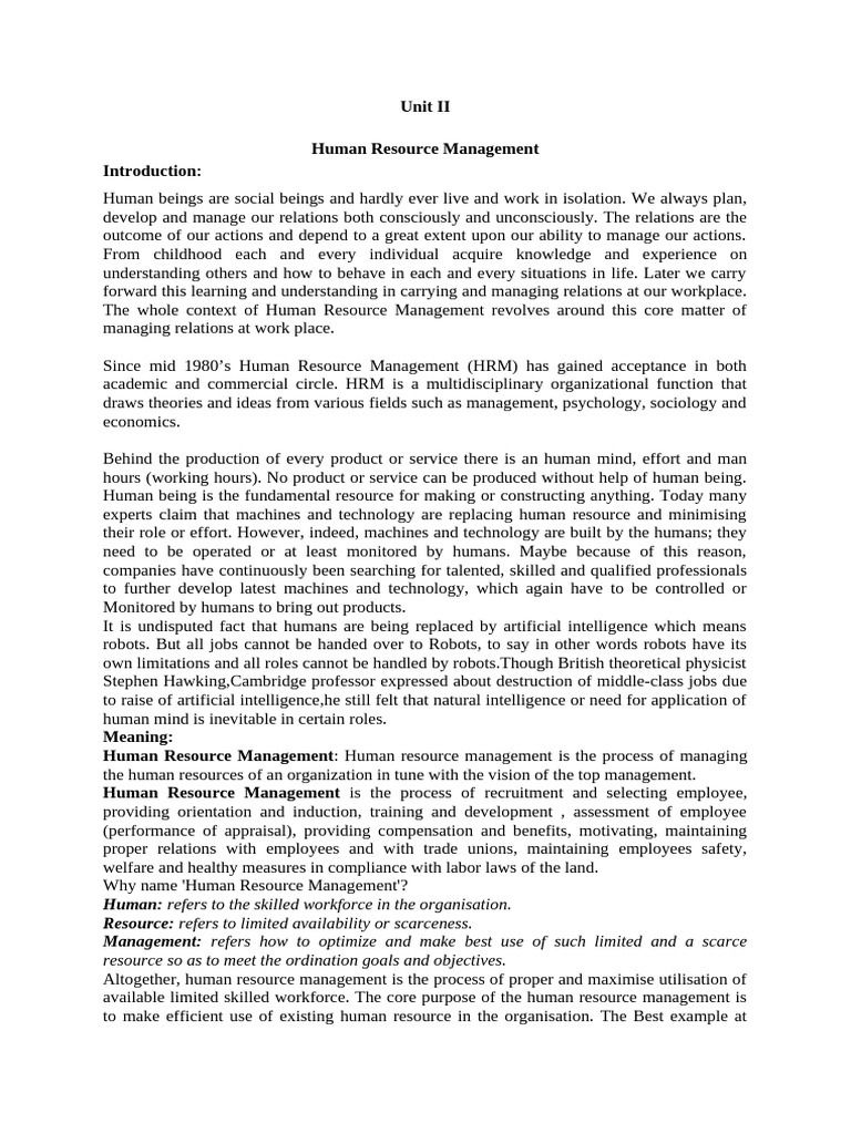 Understanding Human Resource Management | PDF | Strategic Management | Goal