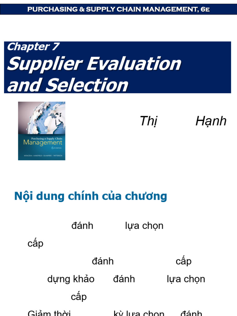 Chapter 7 Supplier Evaluation and Selection | PDF