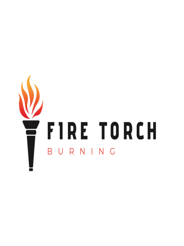 Black Orange Minimalist Fire Torch Logo PDF