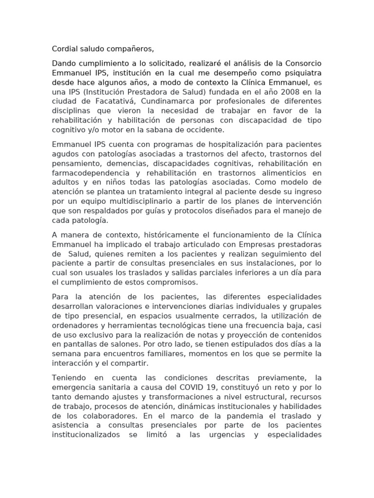 Transformación Digital en Emmanuel IPS | PDF | Terapia física | Trabajo ...