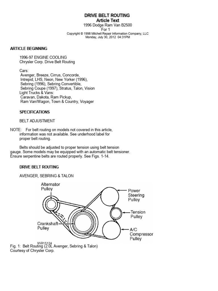 Drive Belt Routing | PDF | Dodge | Car Body Styles, image size:768x1024