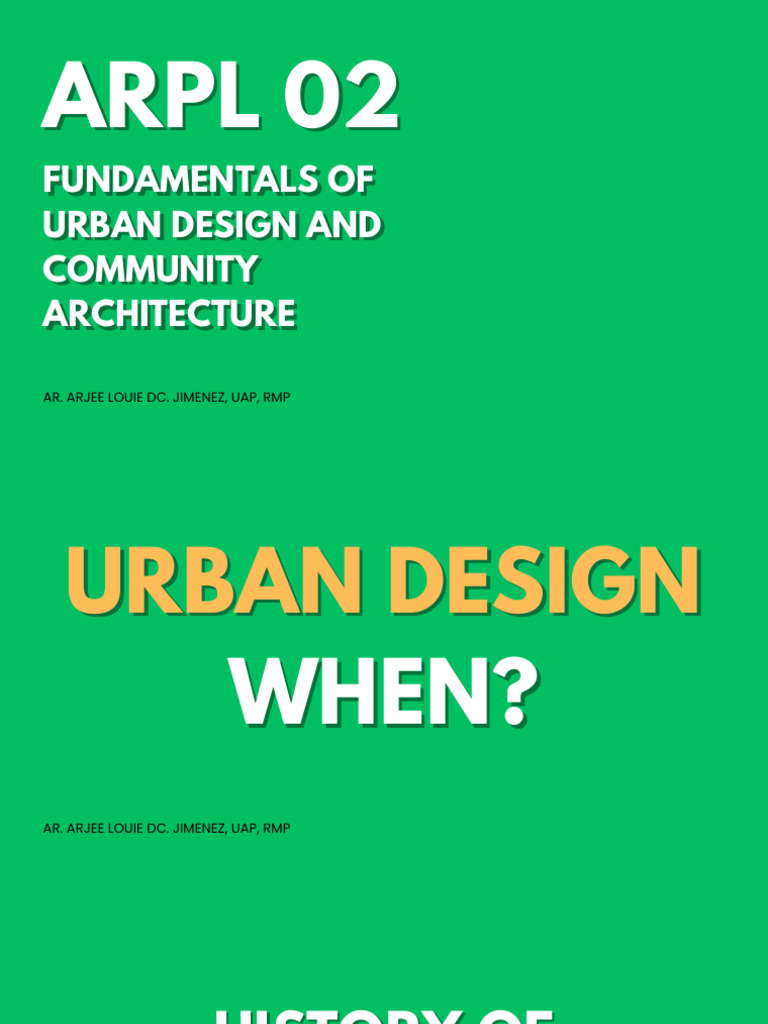History of Urban Design Overview | PDF | Planning | Urbanization