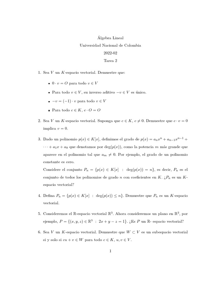 Fundamentos de Espacios Vectoriales | PDF | Espacio vectorial | Base ...