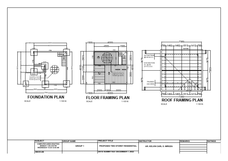 Structural Planfoundationframming and Roof Framing Plan | PDF ...