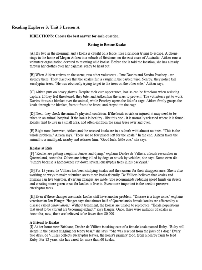 Racing to Rescue Koalas | PDF | Koala