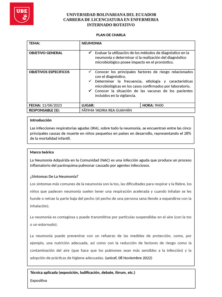 Charla Neumonia | PDF | Neumonía | Enfermedades y trastornos