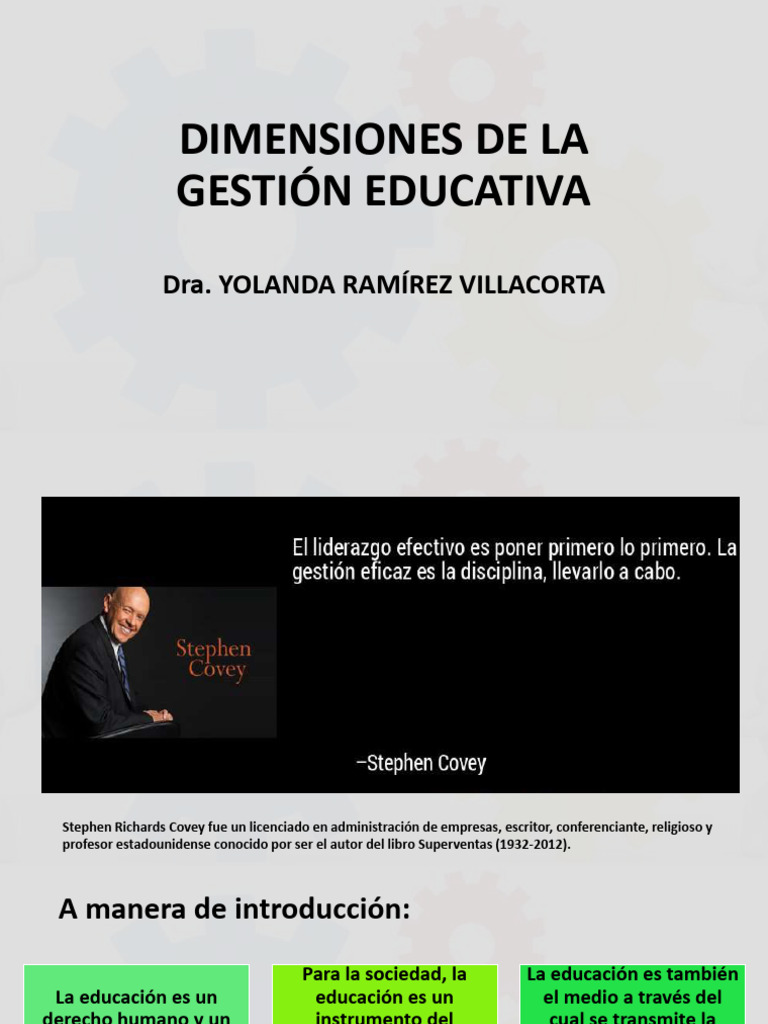 Dimensiones de la Gestión Educativa | PDF | Plan de estudios | Enseñando