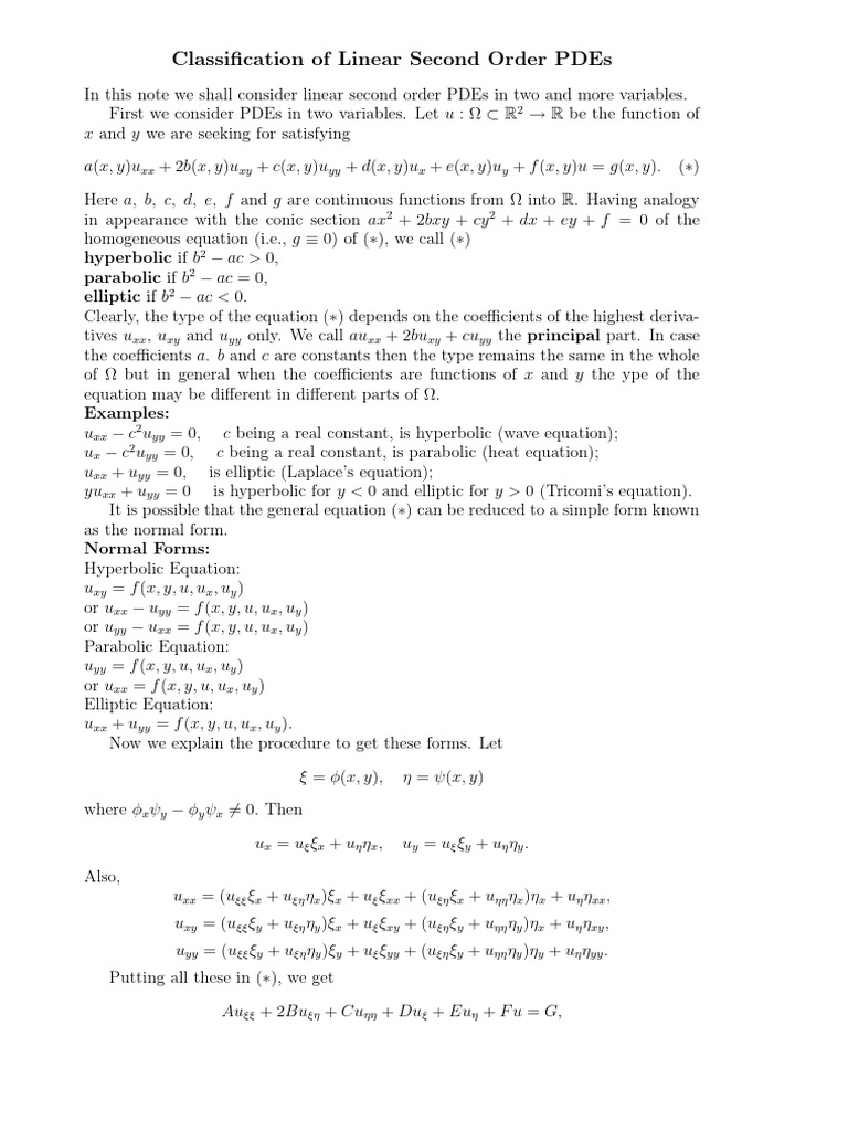 Classification | PDF | Partial Differential Equation | Applied Mathematics