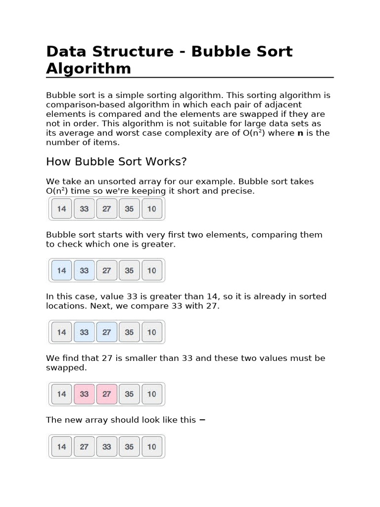 Data Structure Bubble Sort | PDF | Computing | Applied Mathematics