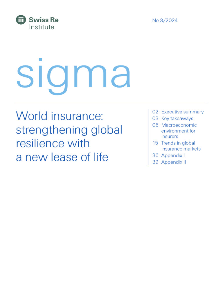 Swiss Re Sigma 3/2024: Global Insurance Insights | PDF | Inflation ...