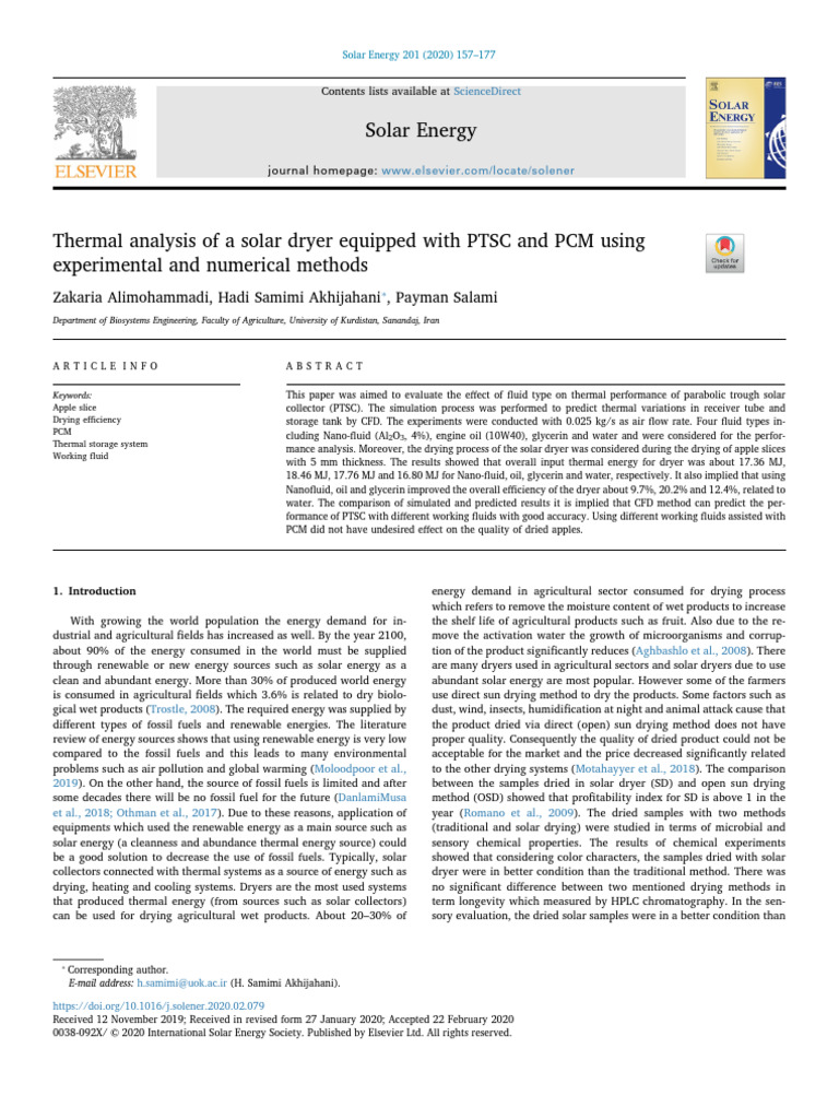 10 1016@j Solener 2020 02 079 | PDF | Heat Transfer | Renewable Energy