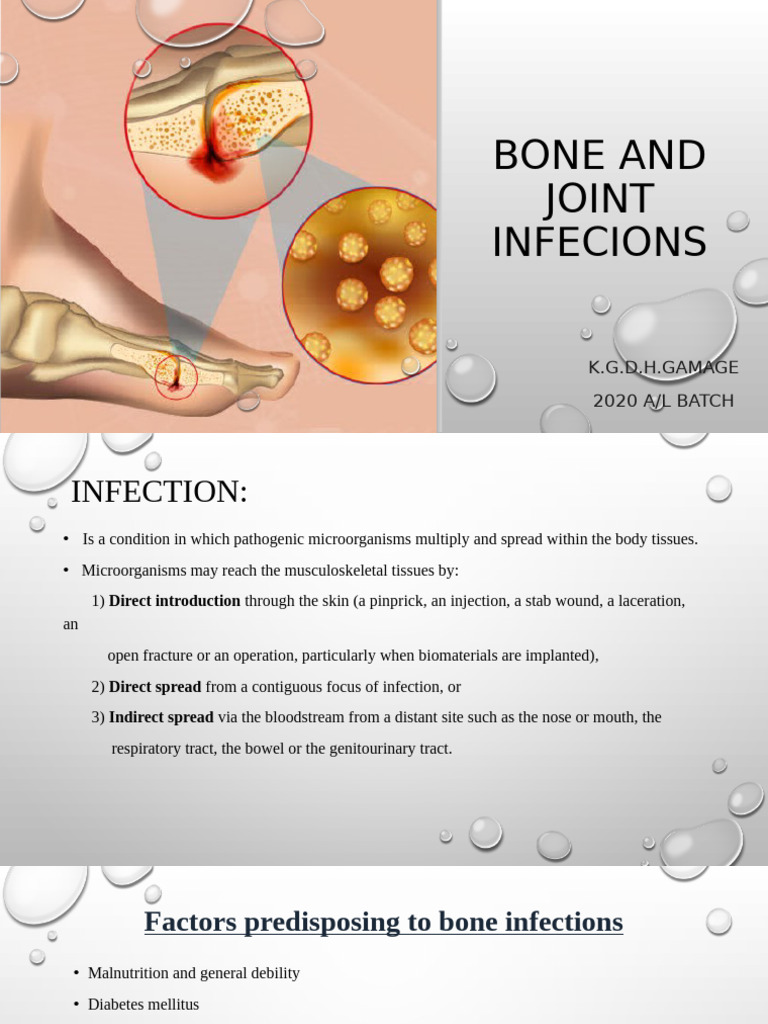 Bone and Joint Infections Overview | PDF | Infection | Arthritis