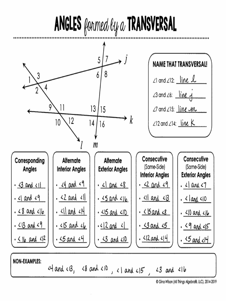 Parallel Lines and Transversal | PDF