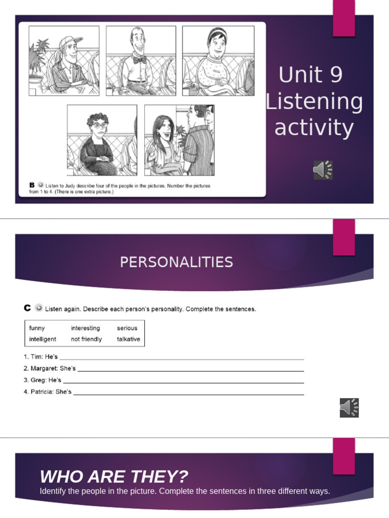 Personalities Listening Activity | PDF