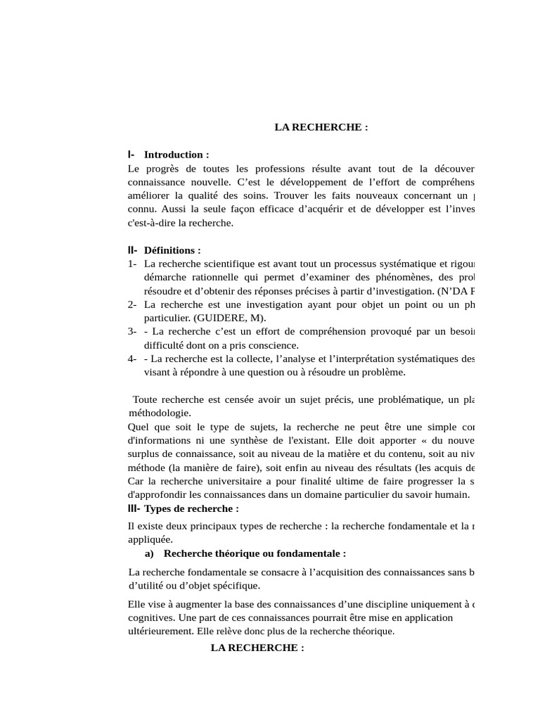 Types et étapes de la recherche scientifique | PDF | Science ...