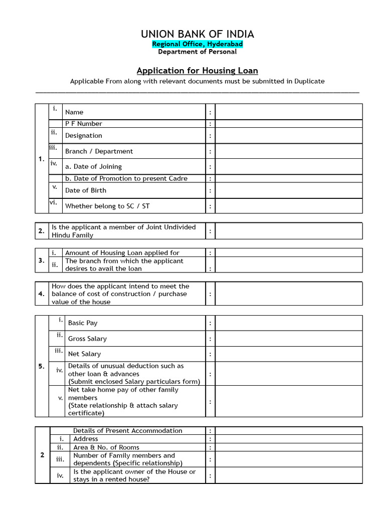 Housing Loan Application Form Guide | PDF | Loans | Receipt