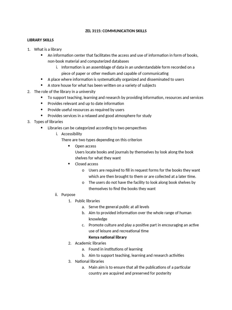 Library Skills and Communication Guide | PDF | Libraries | Books