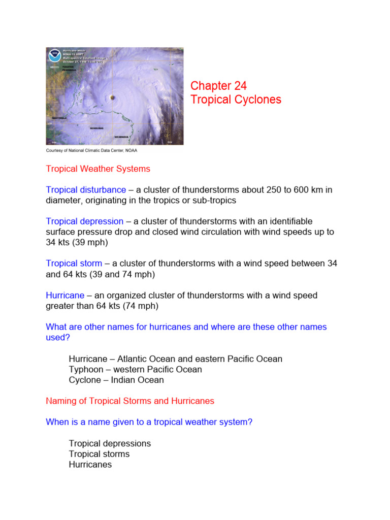 Chapter24 Notes | PDF | Tropical Cyclones | Eye (Cyclone)