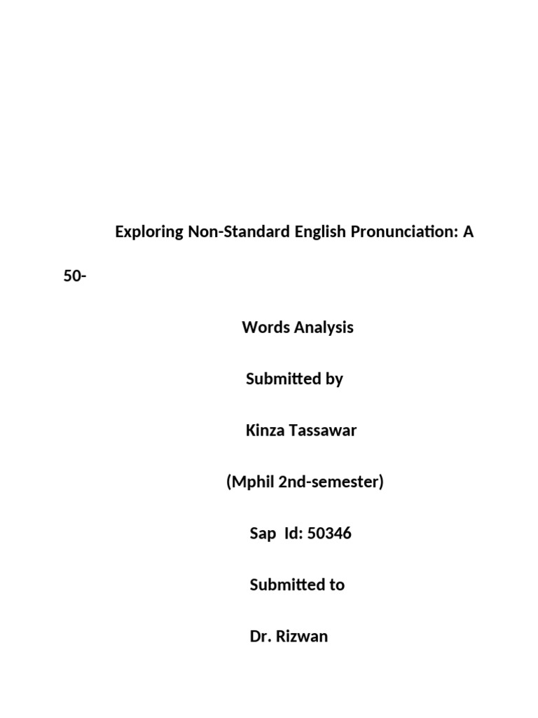 Sir Rizwan's Paper | PDF | English Language | Stress (Linguistics)