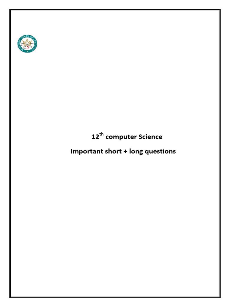 Computer Science Exam Questions Guide | PDF | Databases | Data