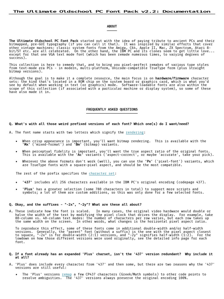 Documentation pdf typefaces pixel