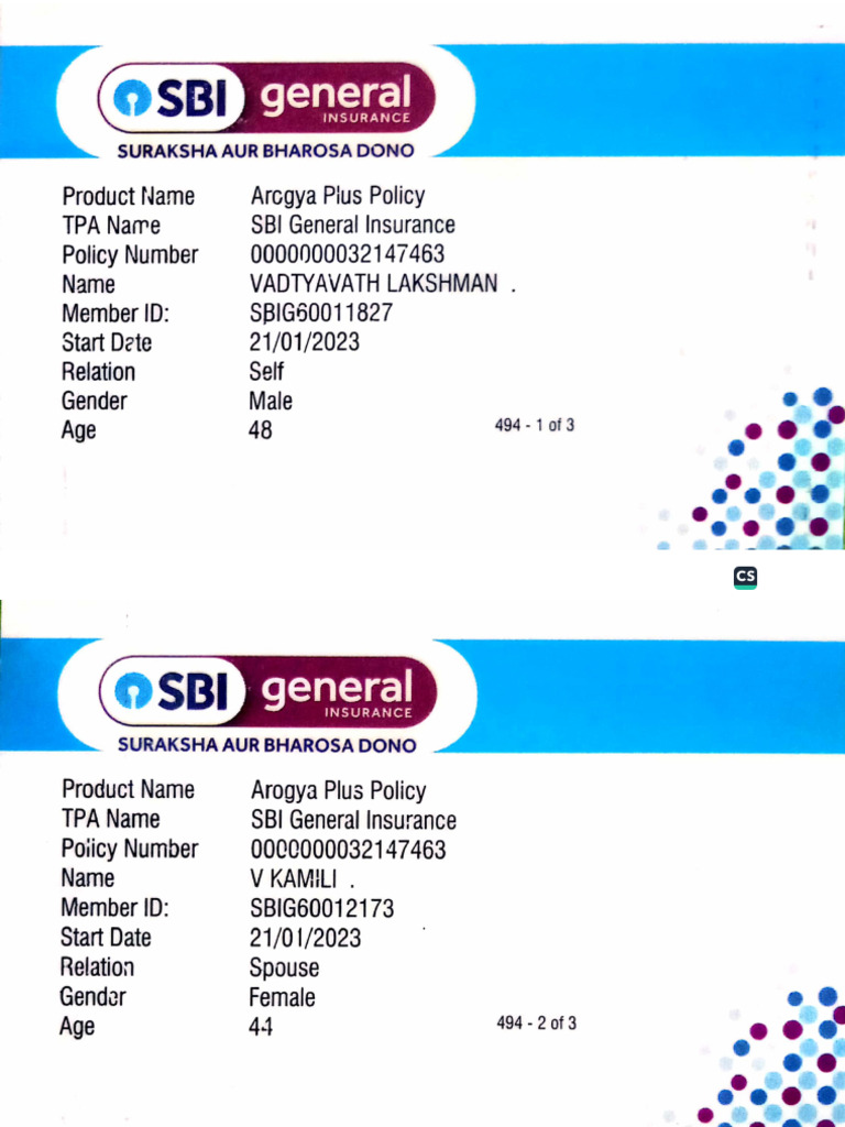 Health Insurance Policy Card | PDF