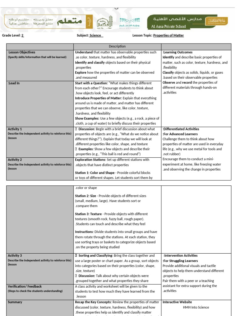 Properties of Matter for 2nd Grade | PDF | Matter | Learning