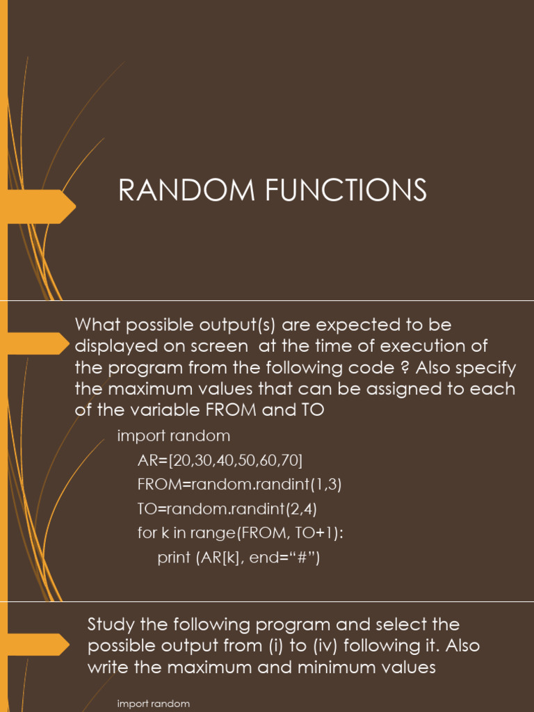 Understanding Python's Random Functions | PDF