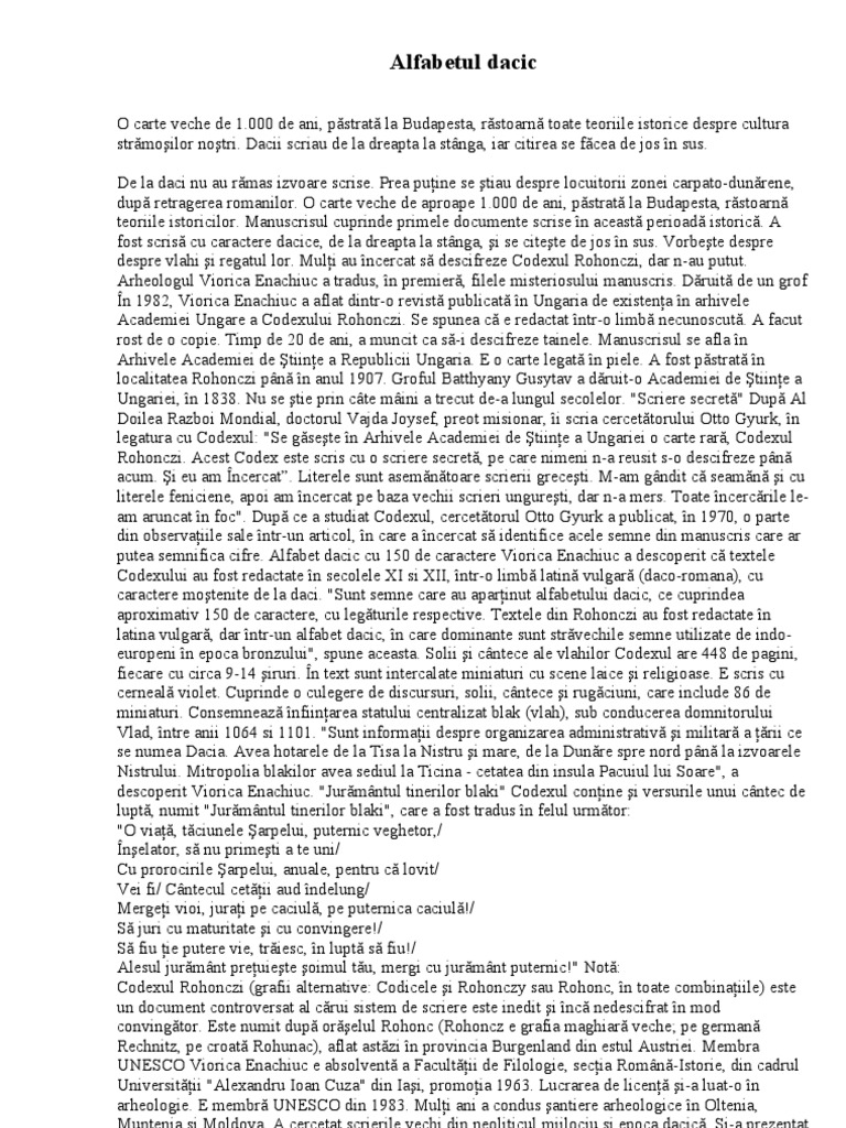 Alfabetul Dacic | PDF