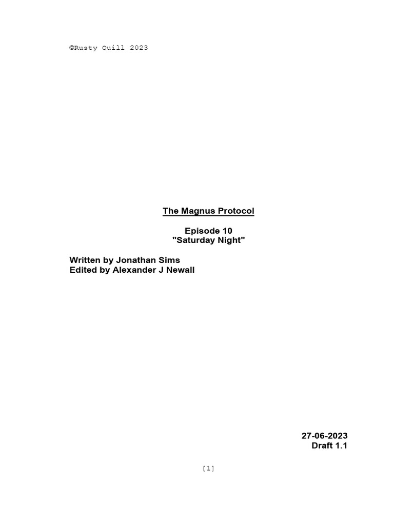 MAGP 10 - Saturday Night - Transcript | PDF | Art