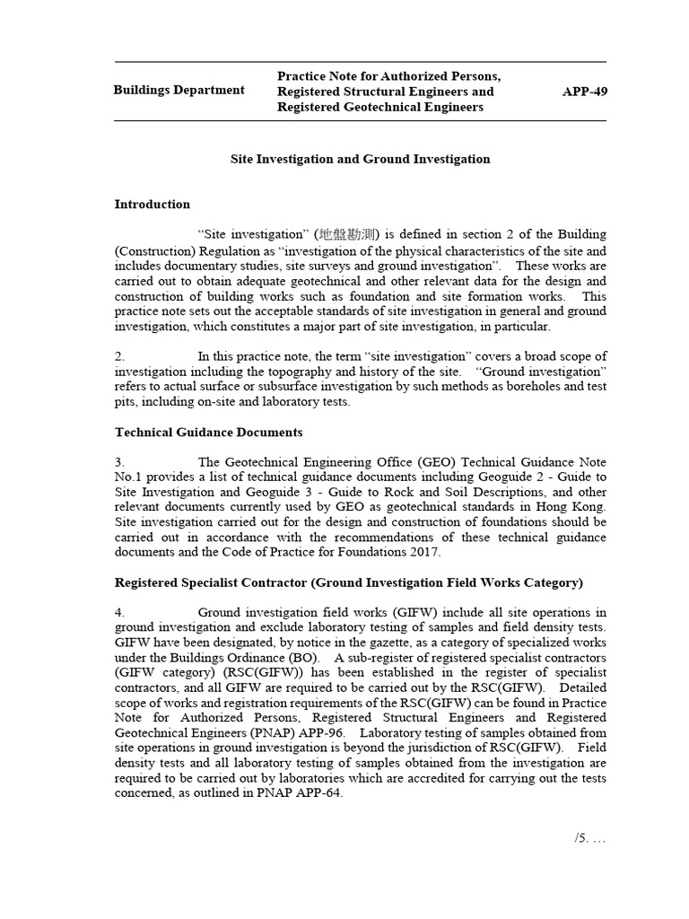 Ground Investigation Standards Guide | PDF