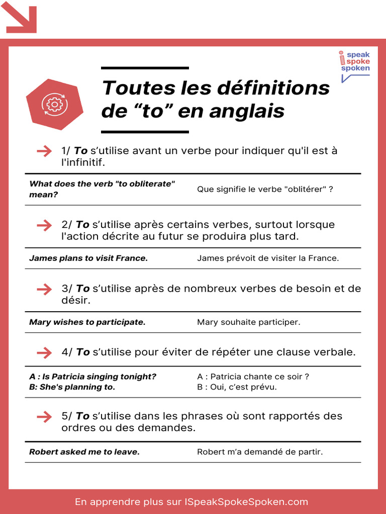 Utilisation du verbe "to" en anglais | PDF | Verbe | Phrase