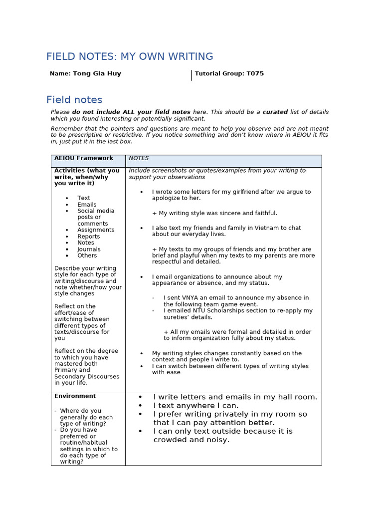 Writing Reflections and Styles Analysis | PDF | Communication | Human ...