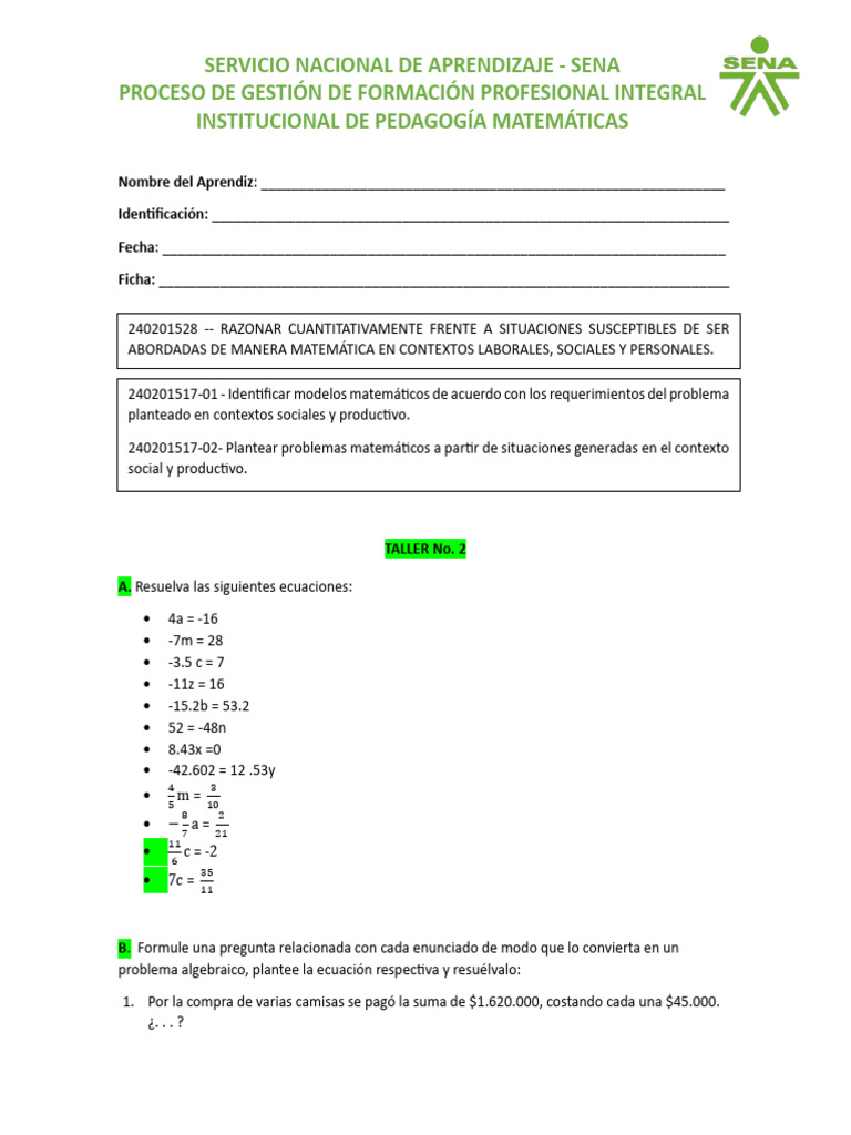 Taller 2 | PDF | Métodos y materiales de enseñanza