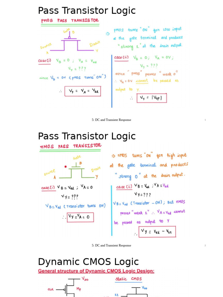 DC & Transient Response in Logic Circuits | PDF