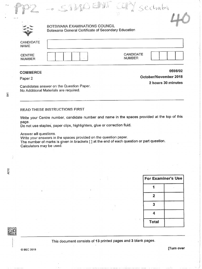 Commerce PAPER 2 | PDF