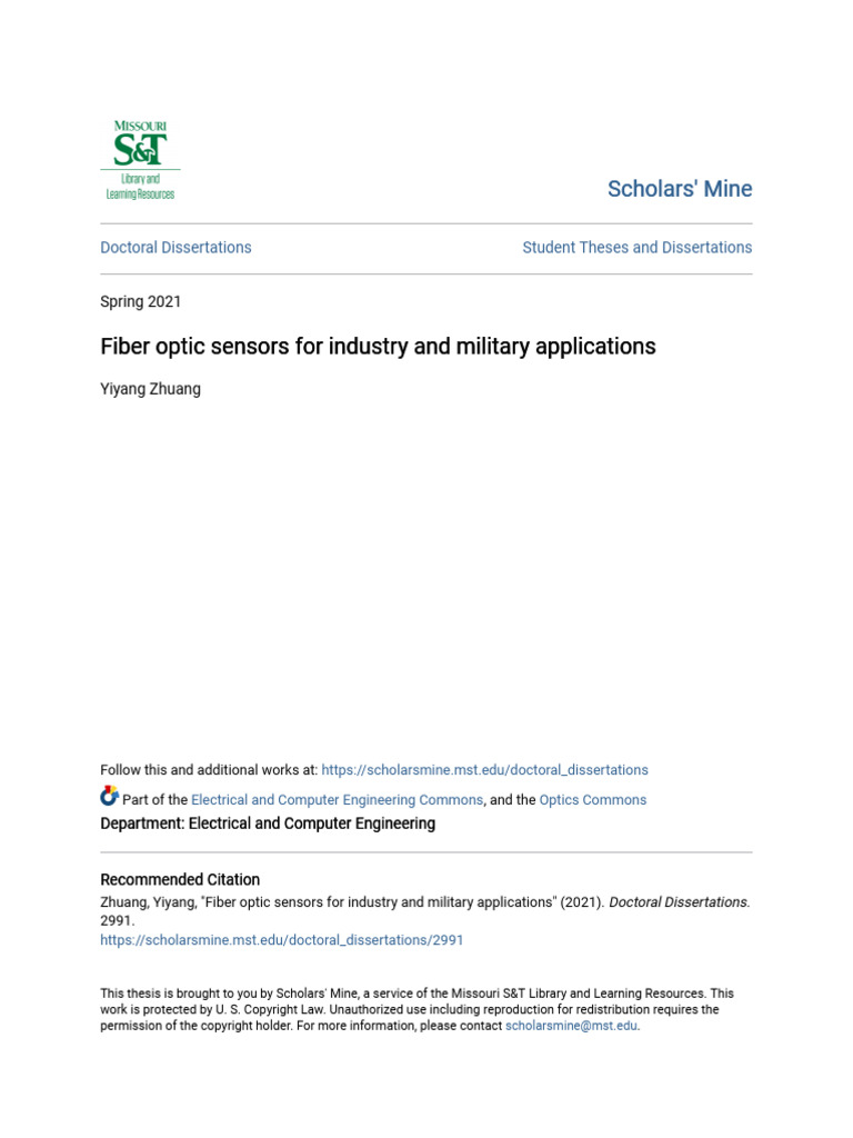 Fiber Optic Sensors For Industry and Military Applications | PDF ...
